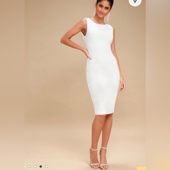 Lulu’s So Stunning White Backless Midi Dress - Picture 3 of 3